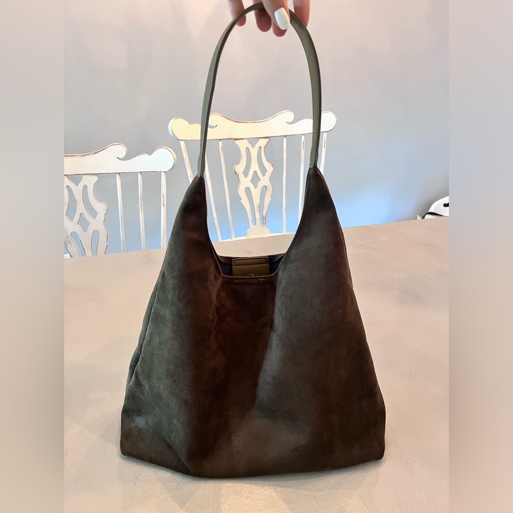 Elegant Brown Faux Suede Women's Bag